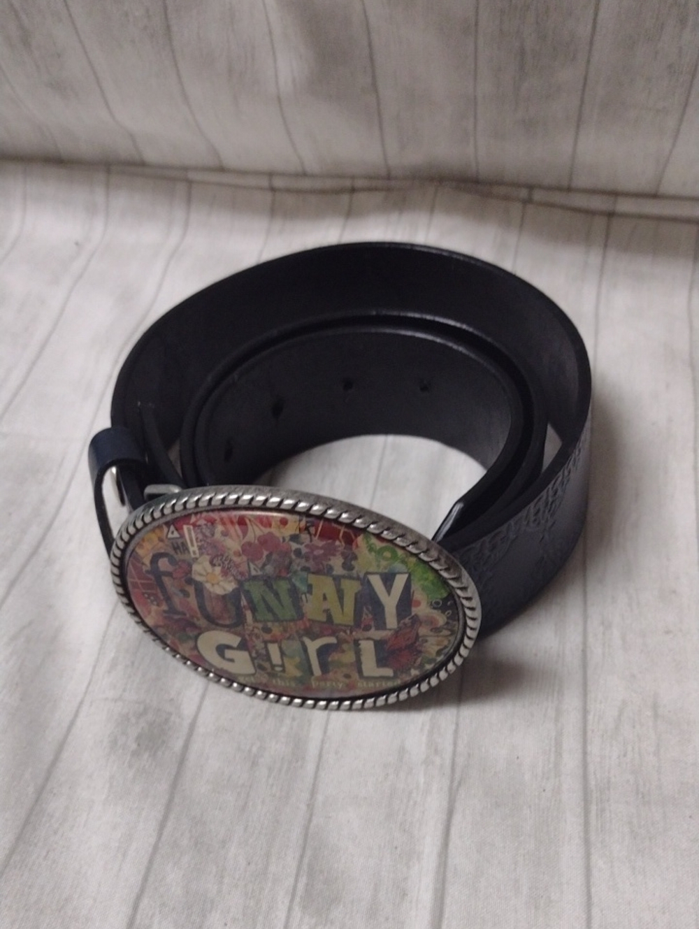Vintage "Funny Girl" Leather Belt (J1087)